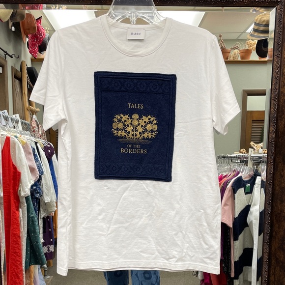 BARRIE logo patch cotton and cashmere t shirt